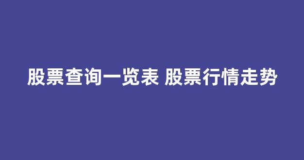 股票查询一览表 股票行情走势(股票查询网)_https://www.dongshengweixin.com_科创板_第1张